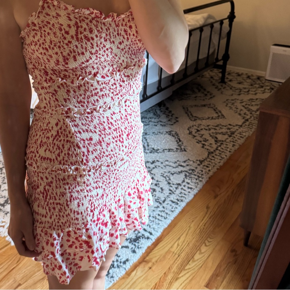 Flirty Smocked Ruffle Mini Dress - Picture 2 of 4